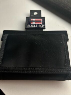 Bugle Boy Black Nylon Tri-Fold Card & Key Holder